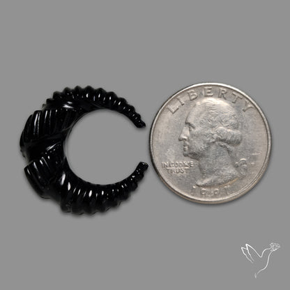 Black Onyx Crescent Carving