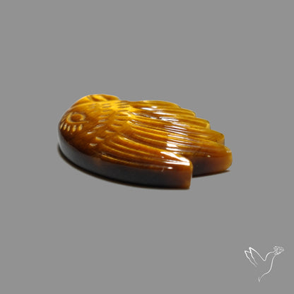 Tiger Eye Eagle Head Carving