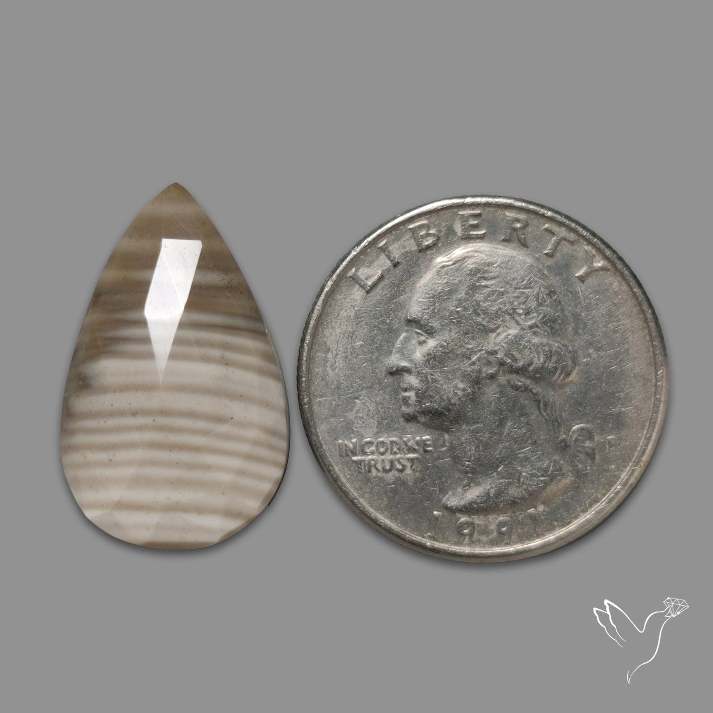 Rose Cut Flint Stone