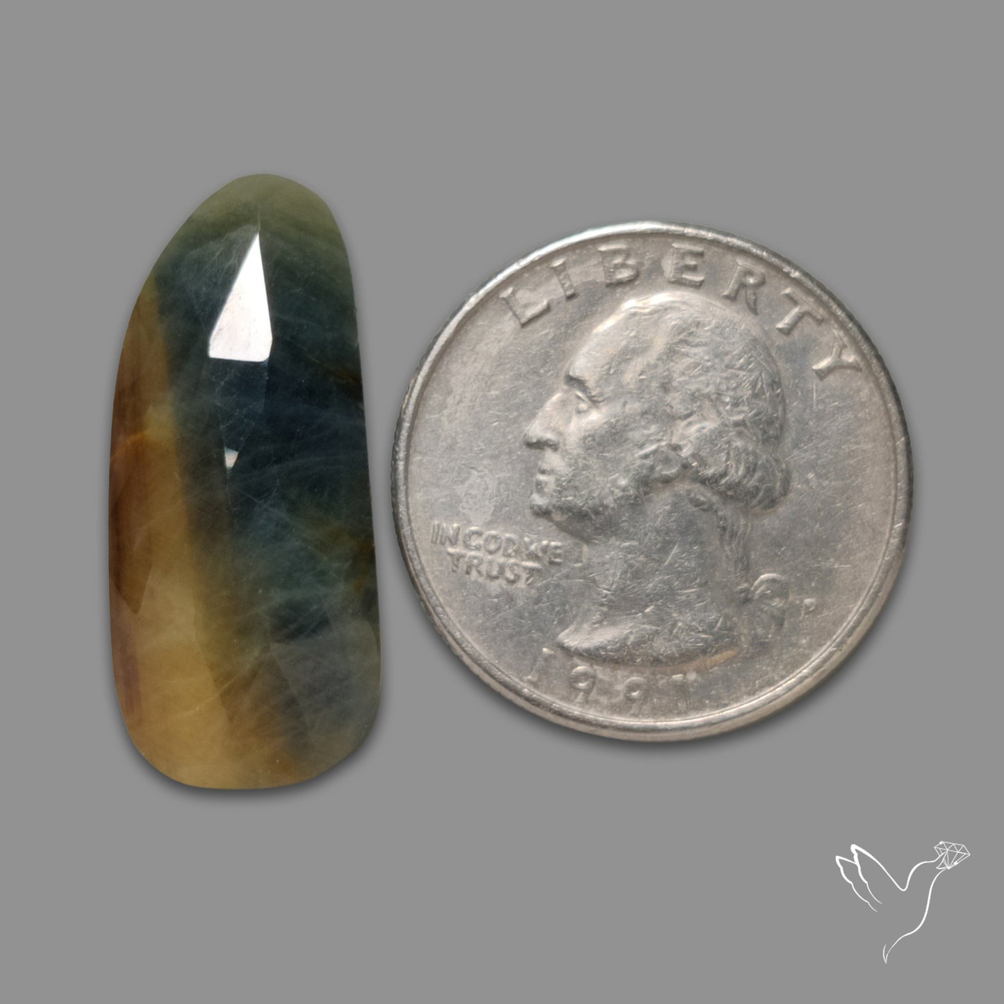 Rose Cut Sapphire Bicolor Opaque