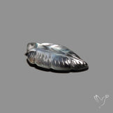 Himalayan Quartz With Black Mother Of Pearl Doublet Leaf Carving