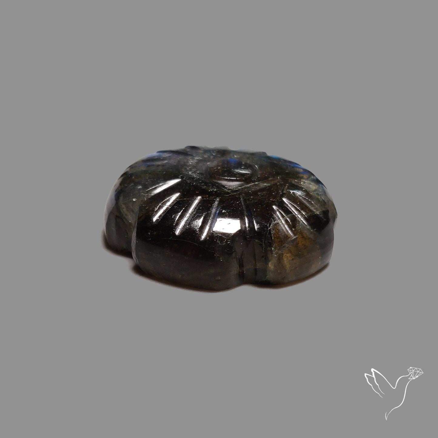 Blue Labradorite Flower Carving