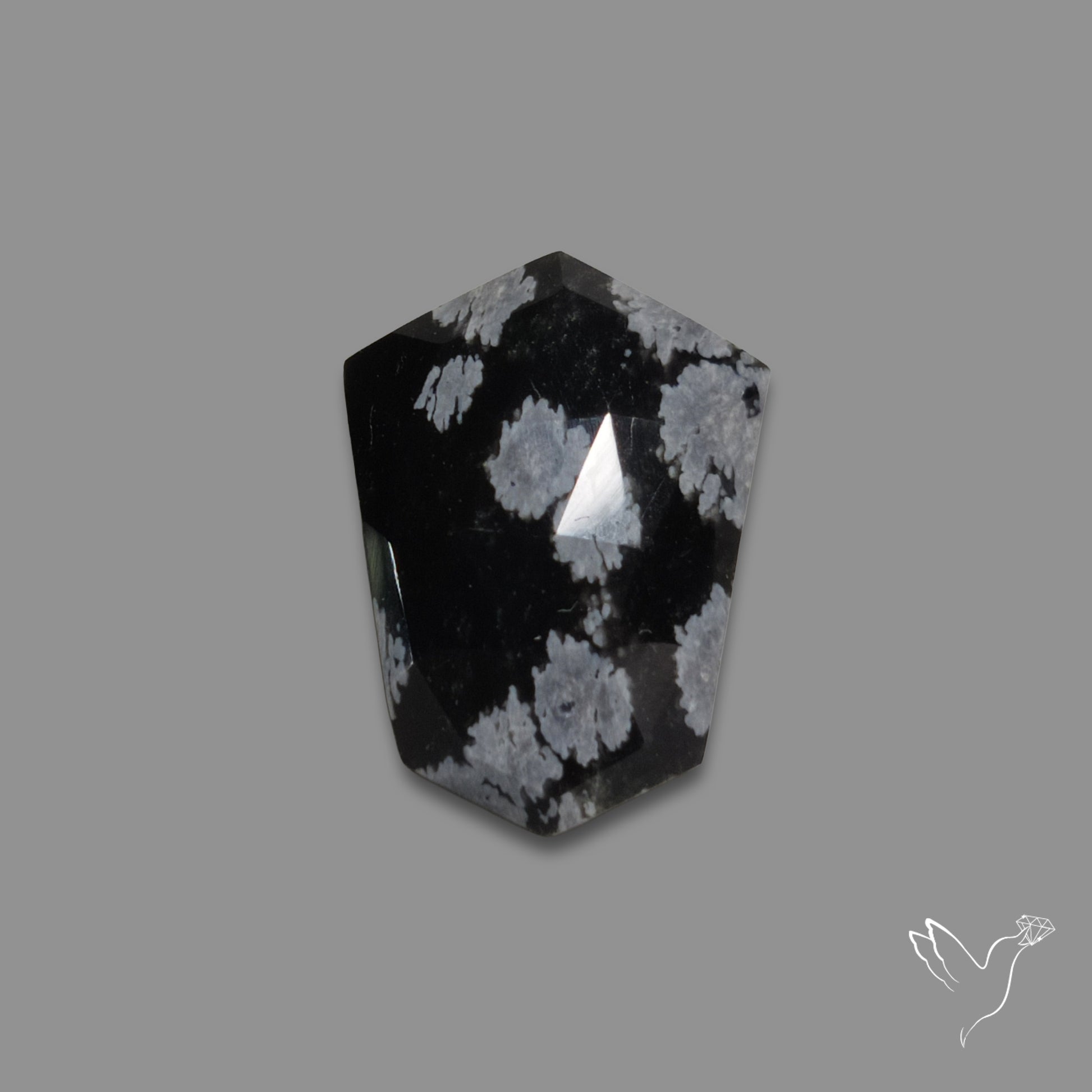 Rose Cut Snowflake Obsidian
