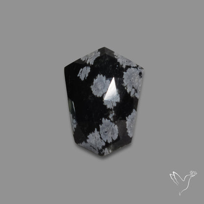 Rose Cut Snowflake Obsidian
