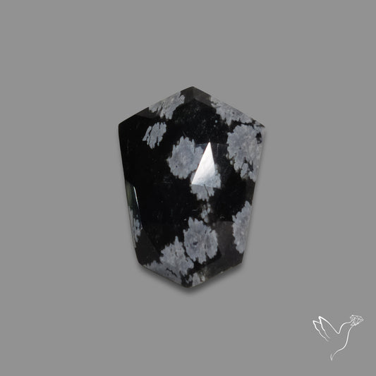 Rose Cut Snowflake Obsidian