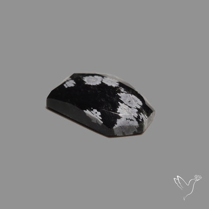 Rose Cut Snowflake Obsidian