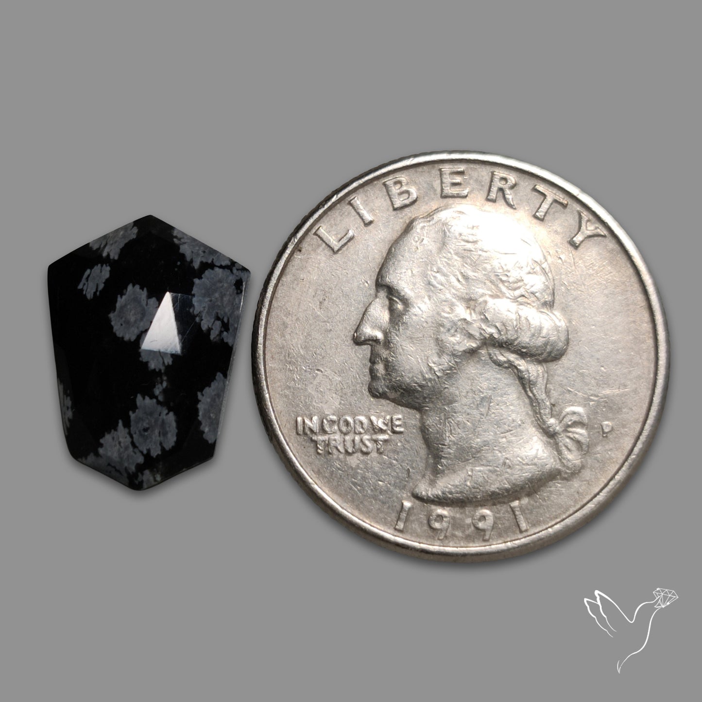 Rose Cut Snowflake Obsidian