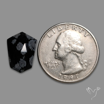 Rose Cut Snowflake Obsidian