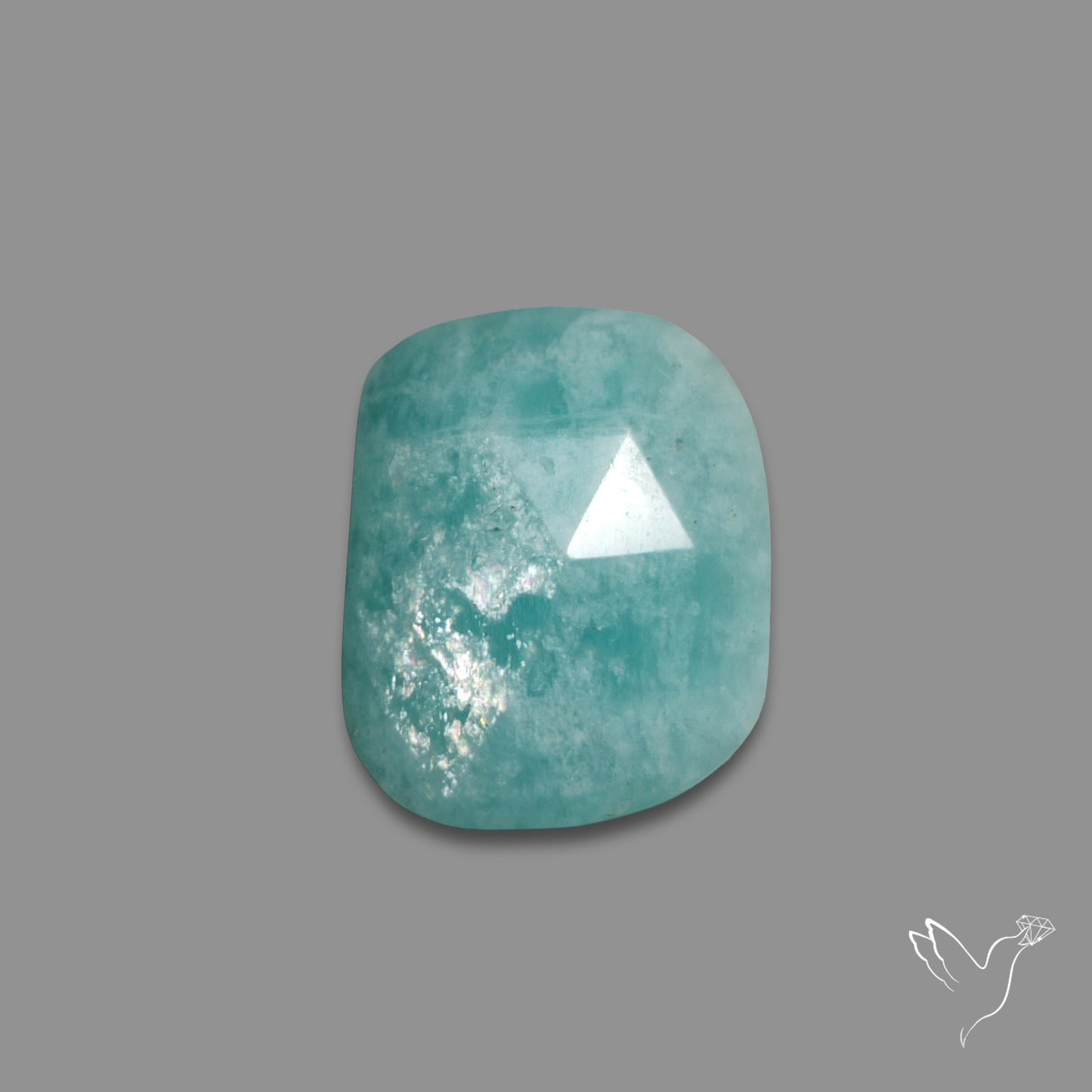 Rose Cut Amazonite Silver flash