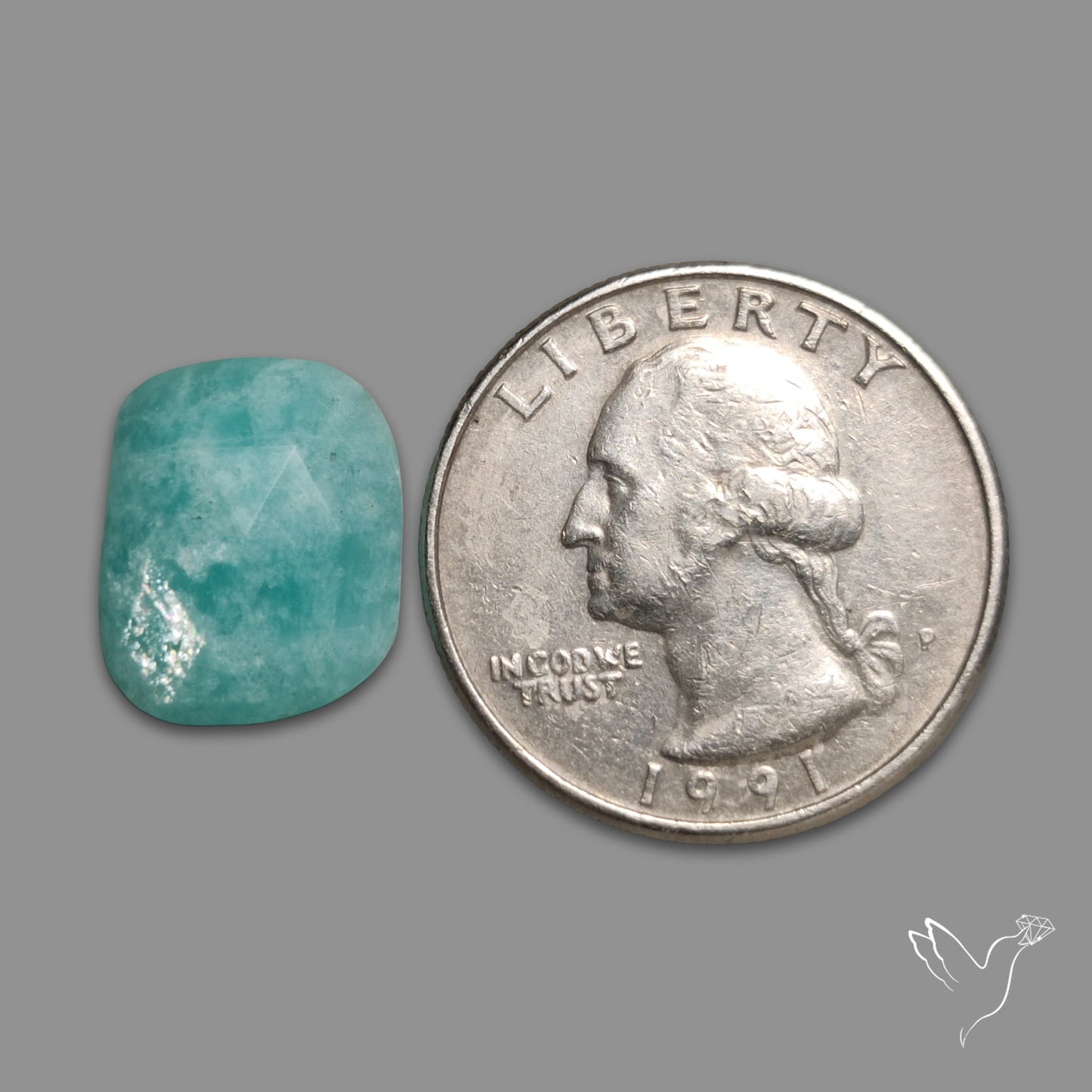Rose Cut Amazonite Silver flash