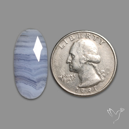 Rose Cut Blue Lace Agate