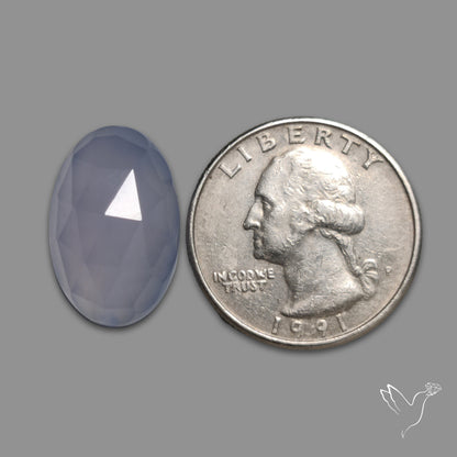 Rose Cut Namibian Blue Chalcedony