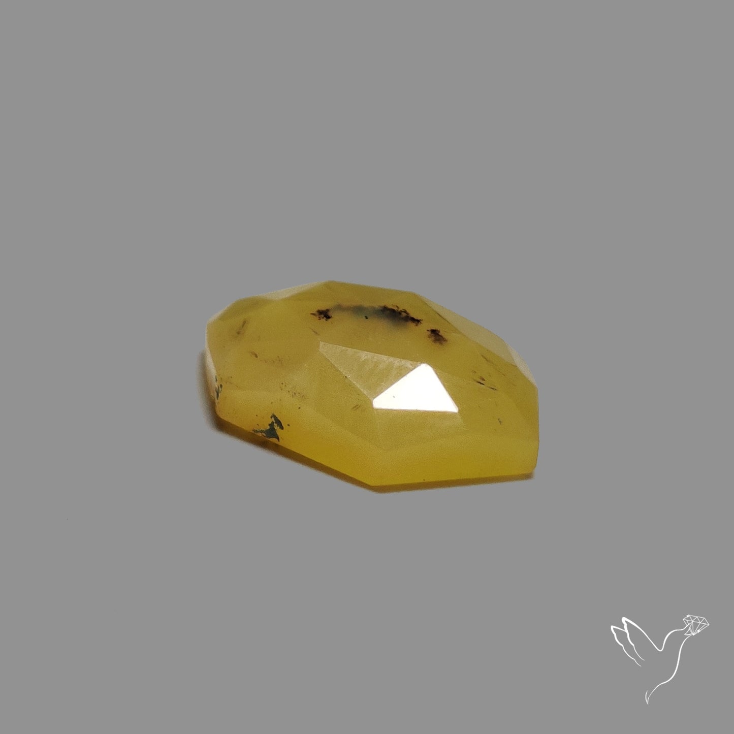 Rose Cut Yellow Dendritic Agate