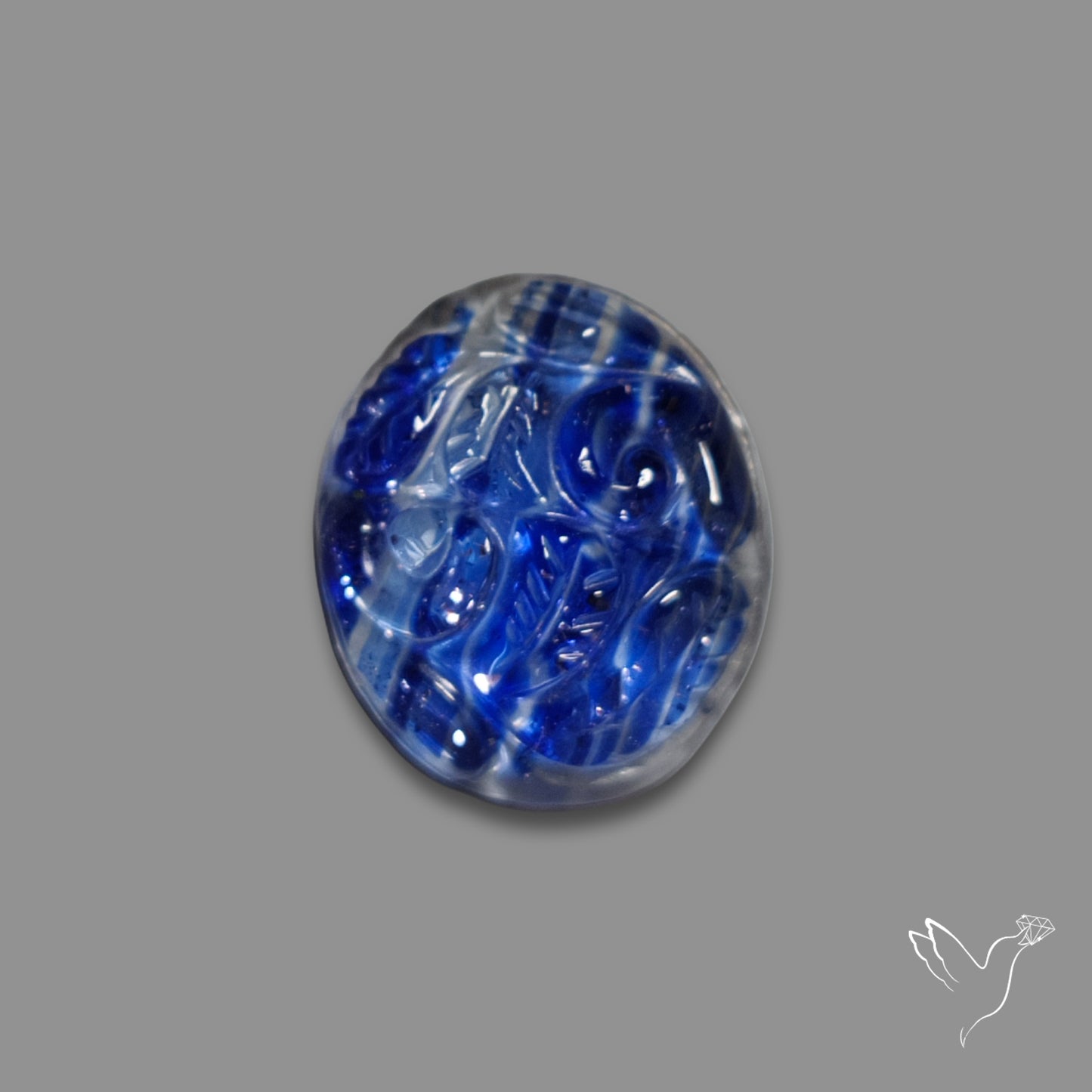 Blue Goldstone Mughal Carving