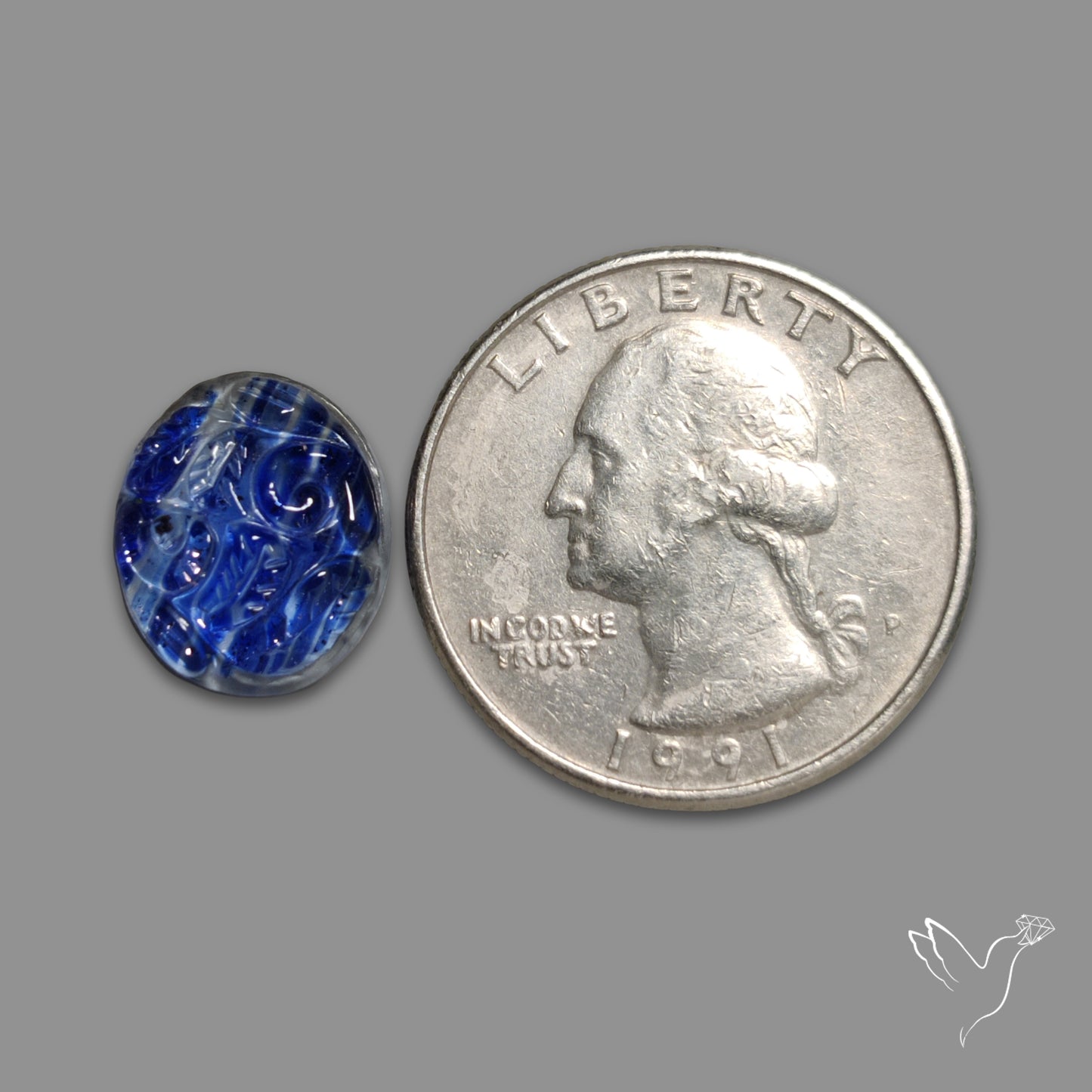 Blue Goldstone Mughal Carving