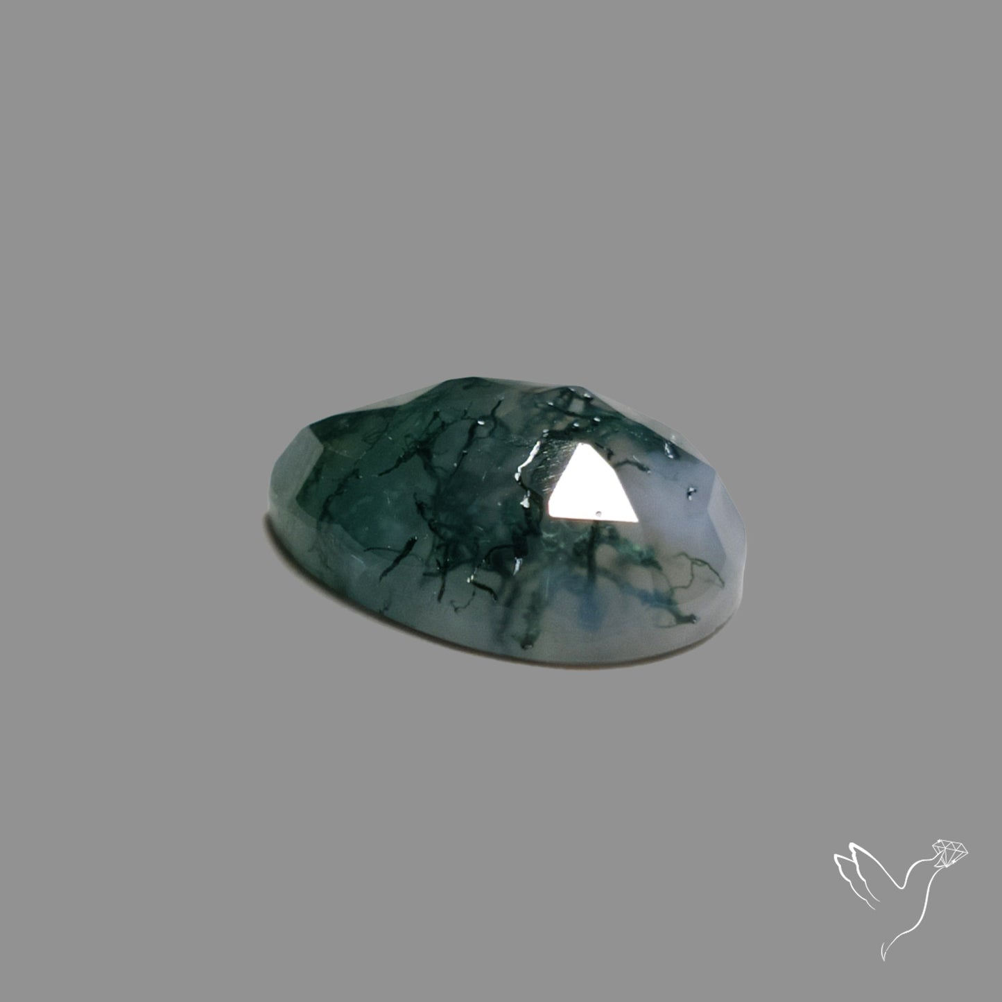 Rose Cut Moss Agate