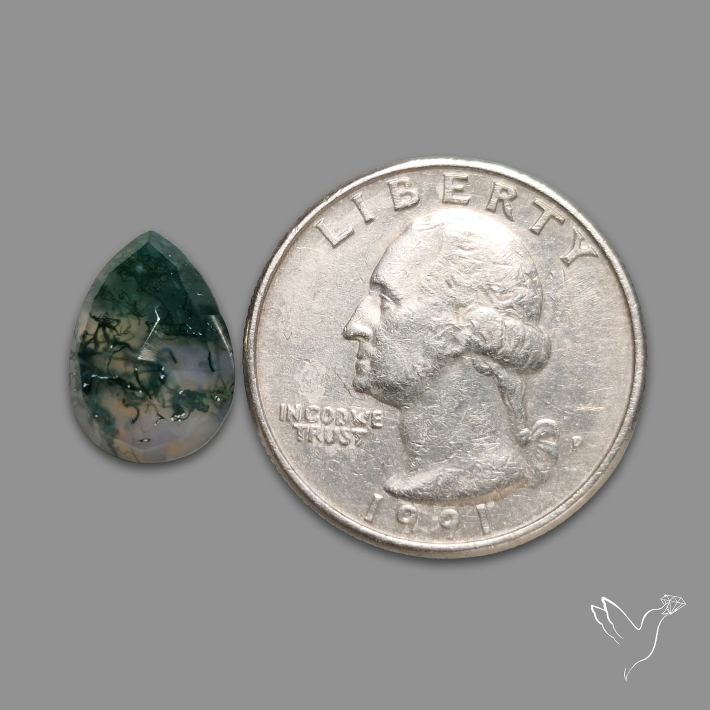 Rose Cut Moss Agate