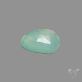 Rose Cut Aqua Chalcedony Heart