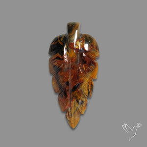Golden Pietersite Leaf Carving