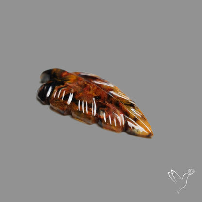 Golden Pietersite Leaf Carving