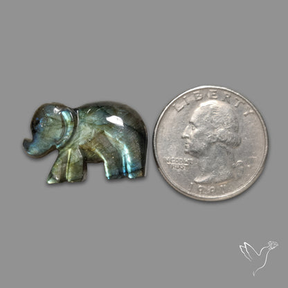 Labradorite Elephant Carving