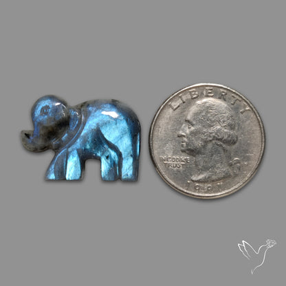 Blue Labradorite Elephant Carving (handcarved)
