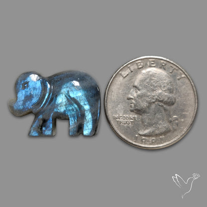 Blue Labradorite Elephant Carving (handcarved)