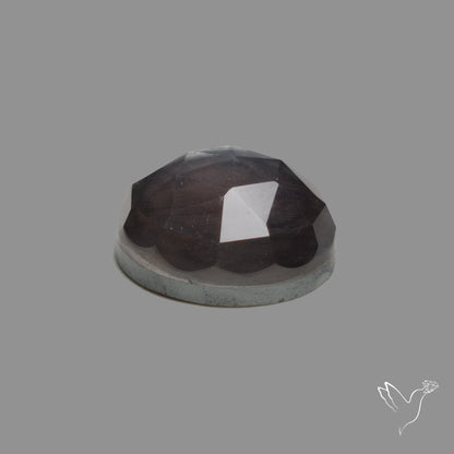 Rose Cut Himalayan Quartz With Silversheen Obsidian Doublet