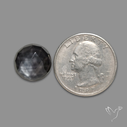 Rose Cut Himalayan Quartz With Silversheen Obsidian Doublet