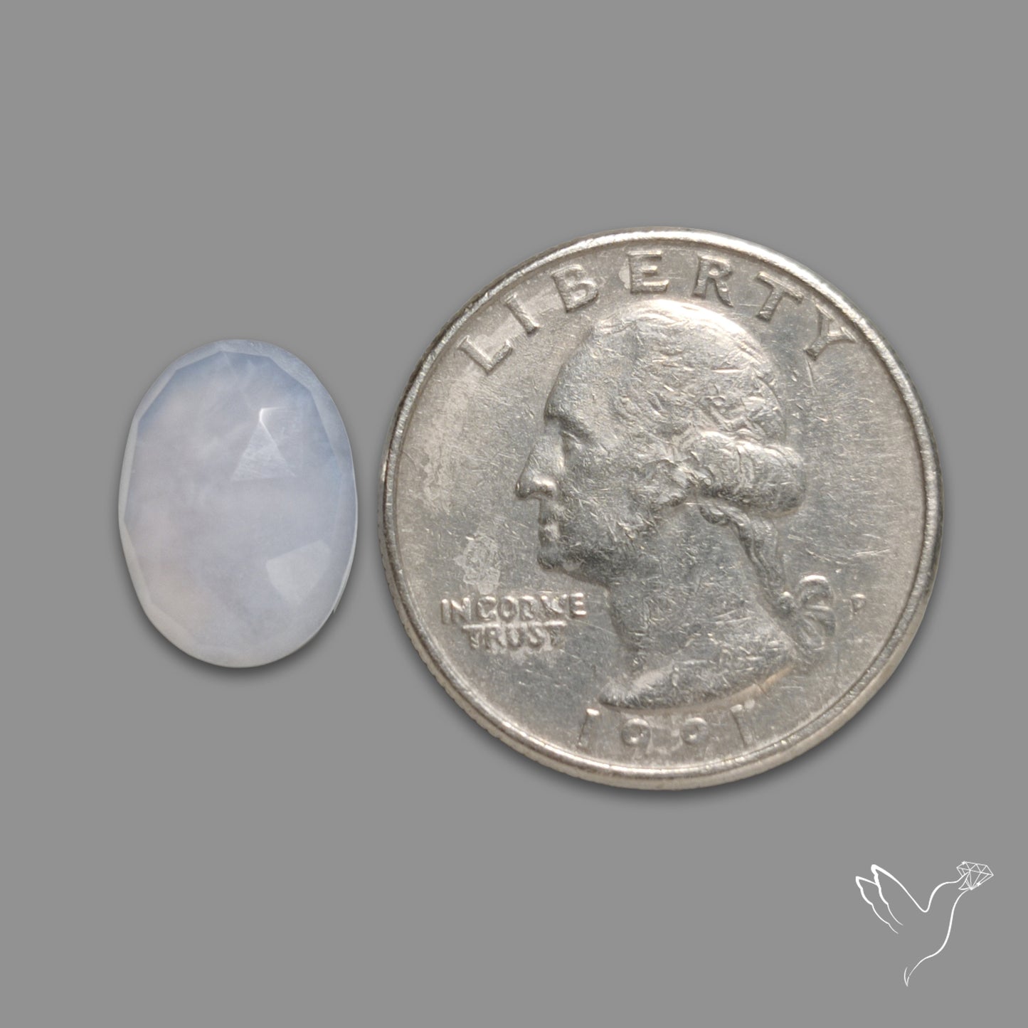 Rose Cut Namibian Blue Chalcedony