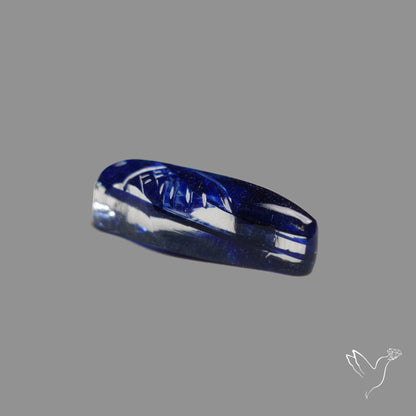Blue Dichroic Glass Bird Carving