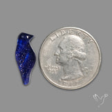 Blue Dichroic Glass Bird Carving
