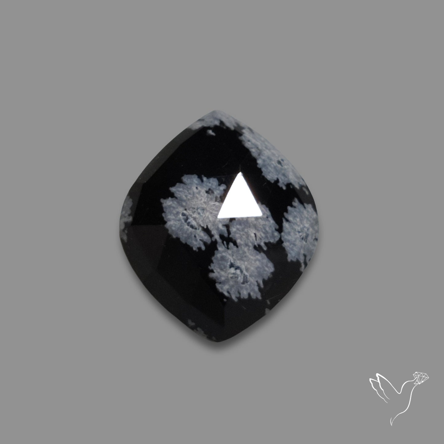 Rose Cut Snowflake Obsidian