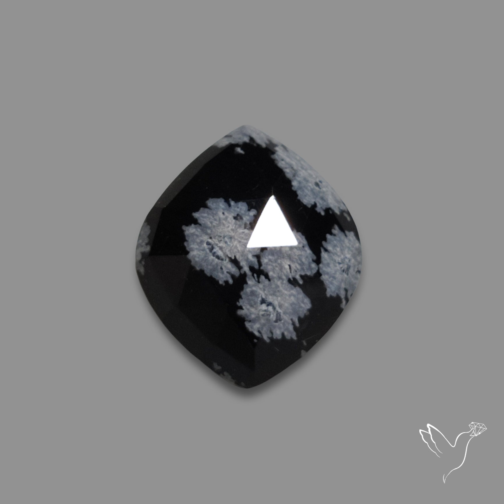 Rose Cut Snowflake Obsidian
