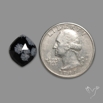 Rose Cut Snowflake Obsidian