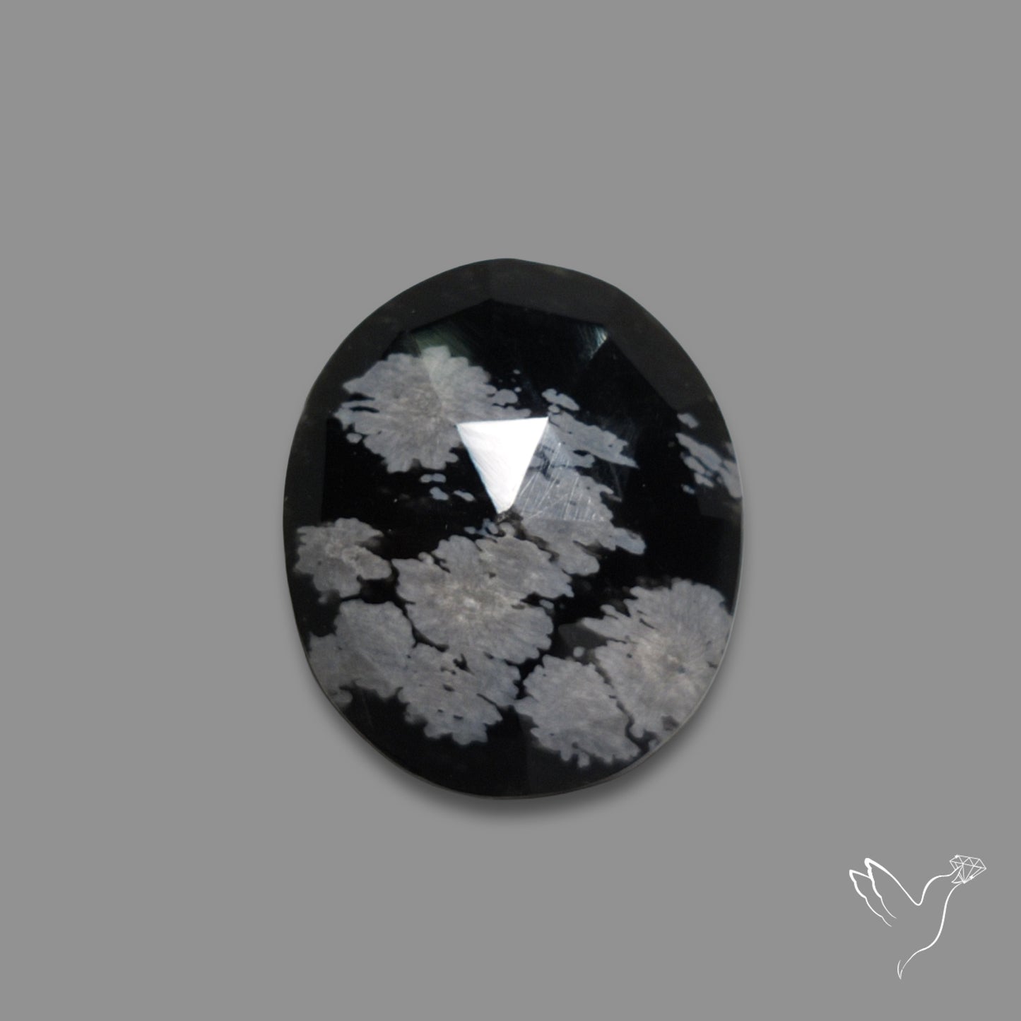 Rose Cut Snowflake Obsidian