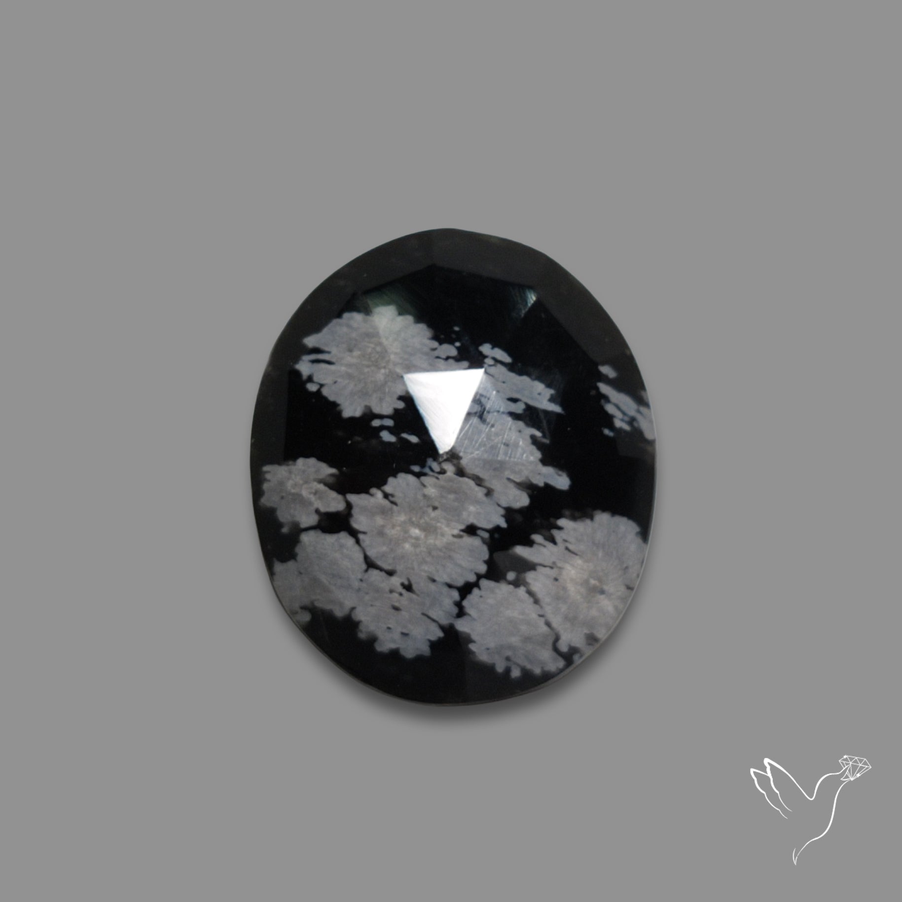 Rose Cut Snowflake Obsidian