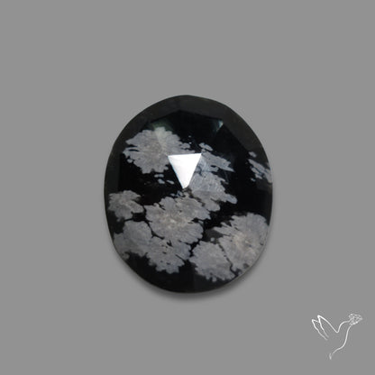 Rose Cut Snowflake Obsidian