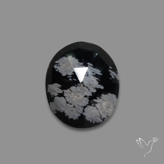 Rose Cut Snowflake Obsidian