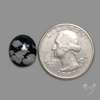 Rose Cut Snowflake Obsidian