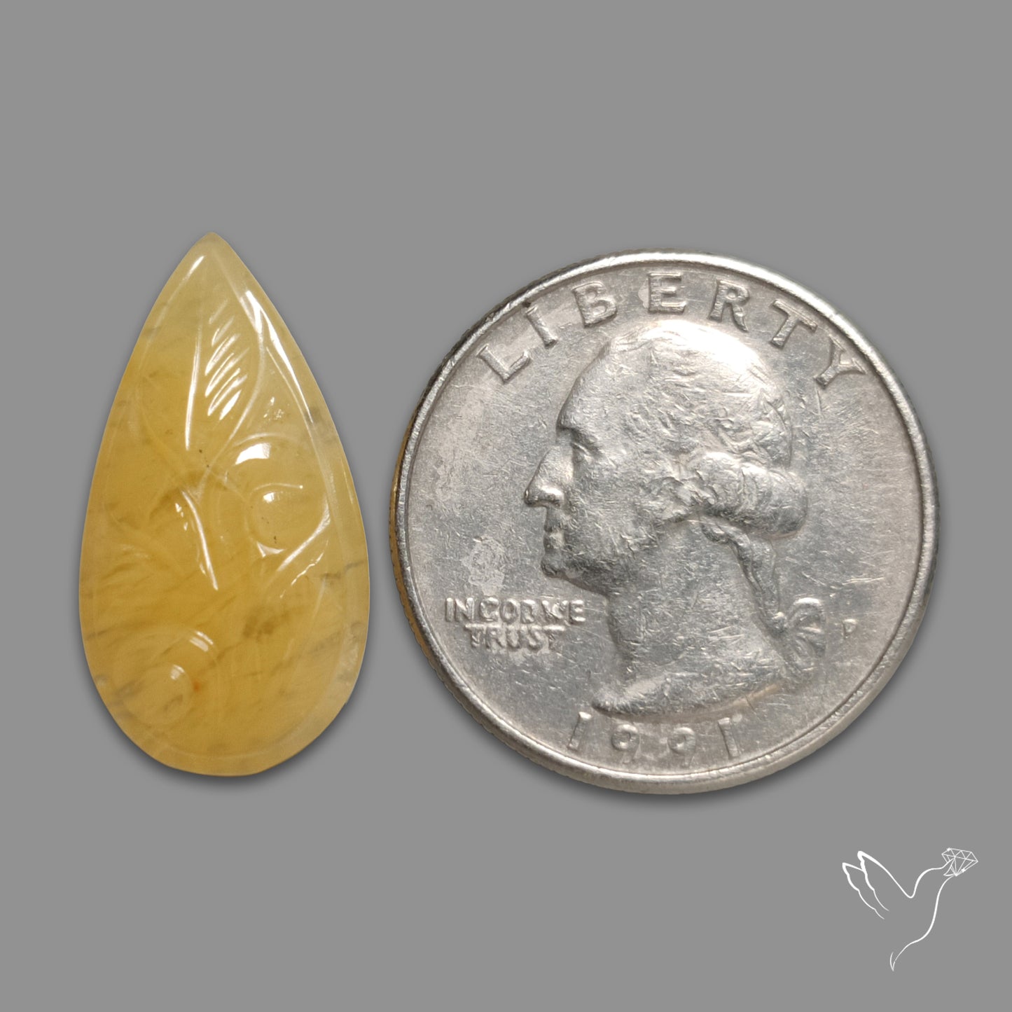 Yellow Jade Mughal Carving