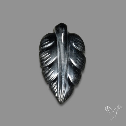 Himalayan Quartz With Hematite Leaf Carving Doublet