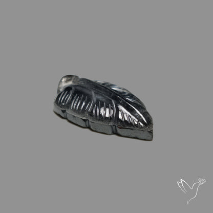 Himalayan Quartz With Hematite Leaf Carving Doublet