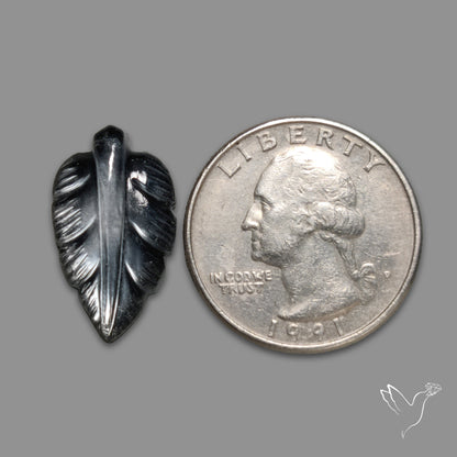 Himalayan Quartz With Hematite Leaf Carving Doublet