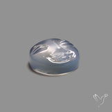 Gem Blue Chalcedony Moonface Carving