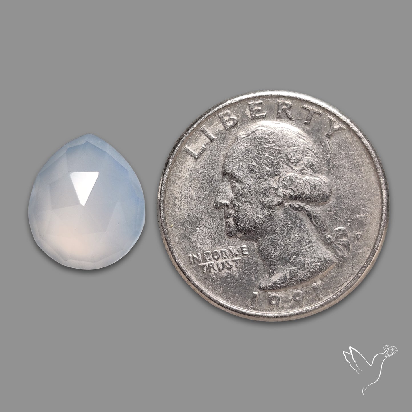 Rose Cut Namibian Blue Chalcedony