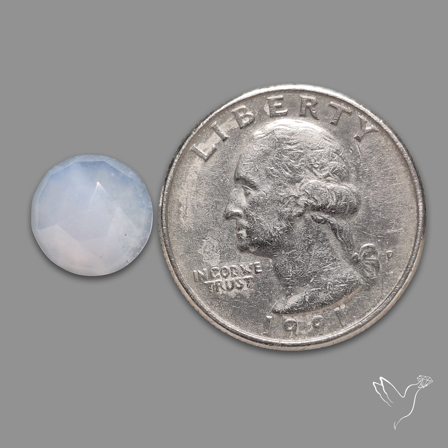 Rose Cut Namibian Blue Chalcedony