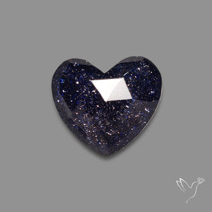 Rose Cut Himalayan Quartz With Blue Goldstone Doublet Heart
