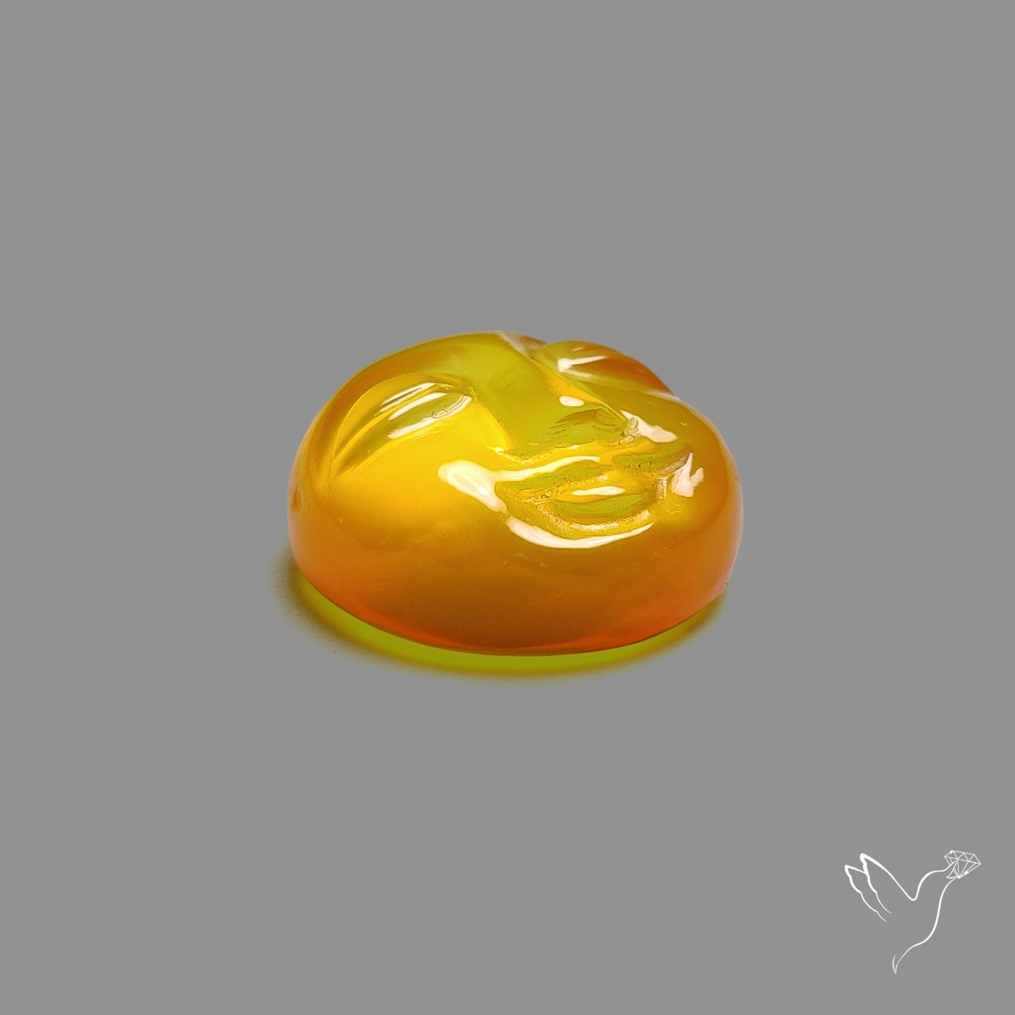 Yellow Chalcedony Moonface Carving