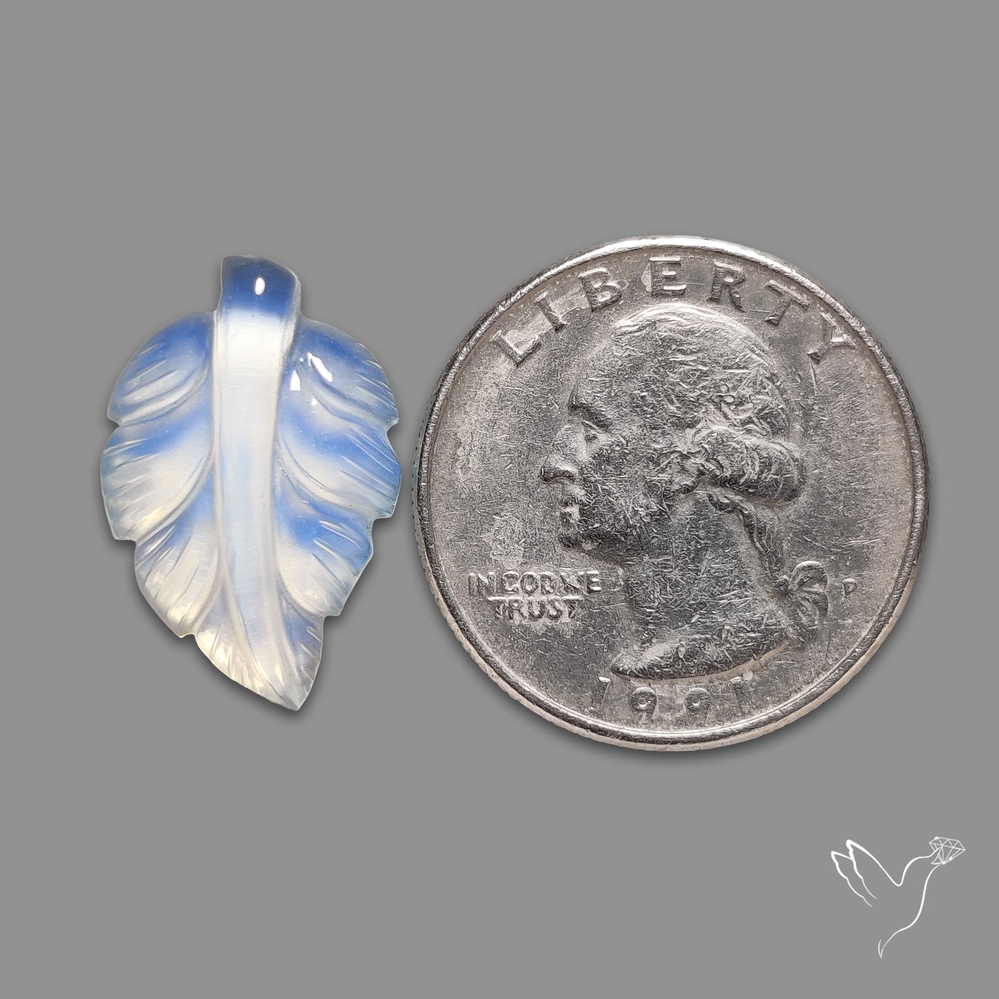 Opalite Leaf Carving